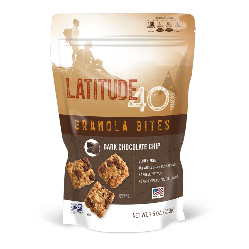 Dark Chocolate Chip Granola Bites | Latitude 40 Snacks