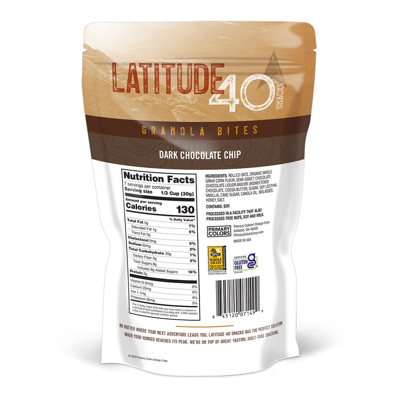 7.5 oz. Latitude 40 Dark Chocolate Chip Granola Bites